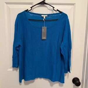 Eileen Fisher 100% Organic Linen Pullover Sweater Womens Size Large
